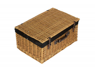 "Basket, 24" BUFF HAMPER with BLACK LINING"