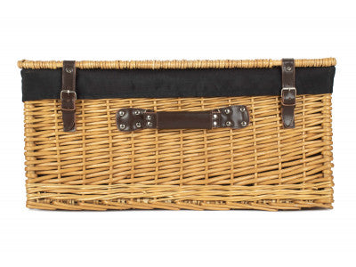 "Basket, 24" BUFF HAMPER with BLACK LINING"