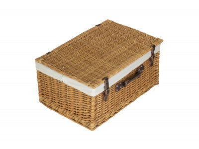 "Basket, 24" BUFF HAMPER with WHITE LINING"