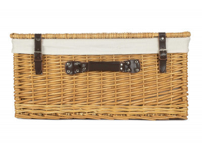 "Basket, 24" BUFF HAMPER with WHITE LINING"