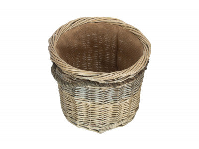 Basket, MEDIUM ANTIQUE WASH ROUND ROPE HANDLED LOG BASKET