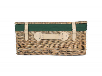 "Basket, 22" ANTIQUE WASH HAMPER with GREEN LINING"