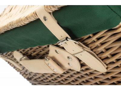 "Basket, 22" ANTIQUE WASH HAMPER with GREEN LINING"