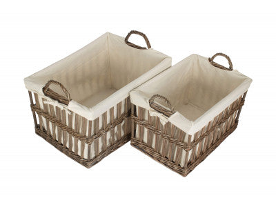 Basket, MALMÖ OPENWORK LAUNDRY STORAGE BASKETS SET 2 