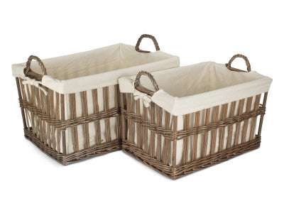 Basket, MALMÖ OPENWORK LAUNDRY STORAGE BASKETS SET 2 