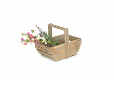 Basket, MEDIUM OAK EFFECT WOODEN TRUG