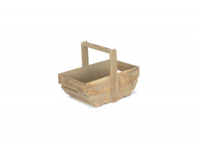 Basket, MEDIUM OAK EFFECT WOODEN TRUG