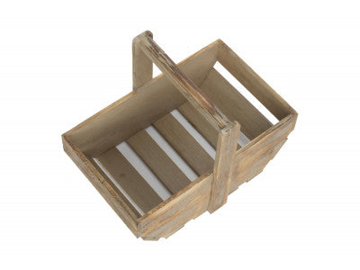 Basket, MEDIUM OAK EFFECT WOODEN TRUG