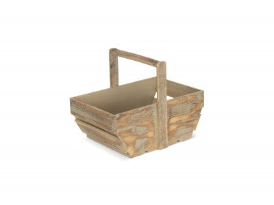 Basket, LARGE OAK EFFECT WOODEN TRUG