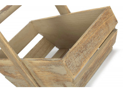 Basket, LARGE OAK EFFECT WOODEN TRUG