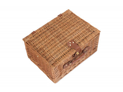 Basket, 2 PERSON BLUE TWEED HAMPER