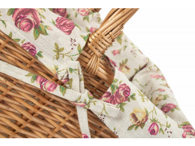 Basket, DELUXE BUTCHER'S BASKET with GARDEN ROSE LINING