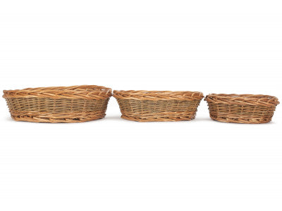 Basket, Set of 3 UNPEELED WILLOW ROUND TRAY 