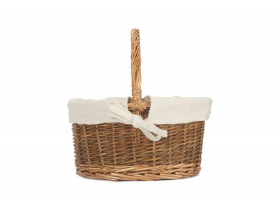 Basket, CHILD'S COUNTRY OVAL SHOPPER with WHITE LINING 