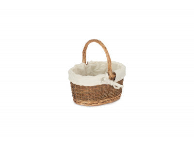 Basket, CHILD'S COUNTRY OVAL SHOPPER with WHITE LINING 