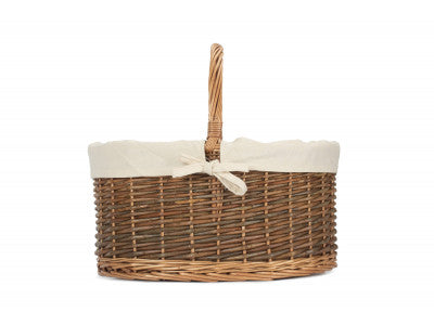 Basket, COUNTRY OVAL SHOPPER with WHITE LINING