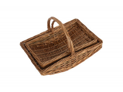 Basket, Set of 2 UNPEELED WILLOW GARDEN TRUG 