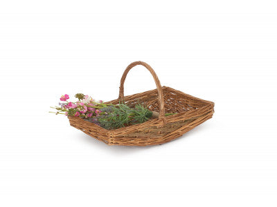 Basket, SMALL UNPEELED WILLOW GARDEN TRUG