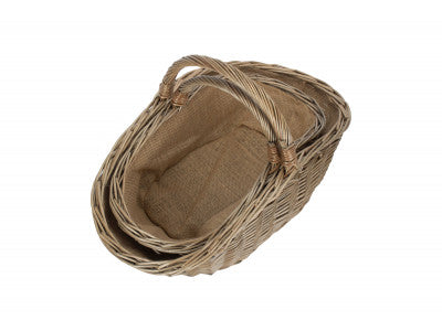 Basket, ANTIQUE WASH HARVESTING BASKET SET 2 