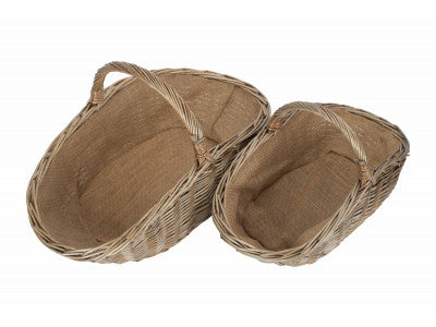 Basket, ANTIQUE WASH HARVESTING BASKET SET 2 