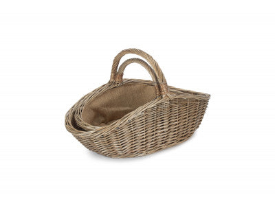 Basket, ANTIQUE WASH HARVESTING BASKET SET 2 