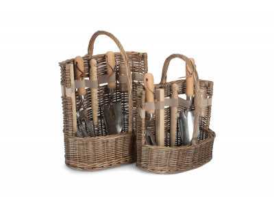 Basket, Set of 2 ANTIQUE WASH DELUXE GARDEN TOOL BASKET 
