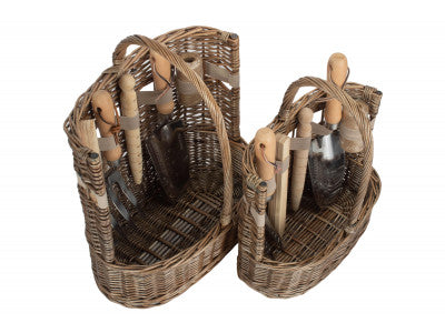 Basket, Set of 2 ANTIQUE WASH DELUXE GARDEN TOOL BASKET 