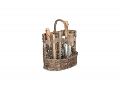 Basket, SMALL ANTIQUE WASH DELUXE GARDEN TOOL BASKET
