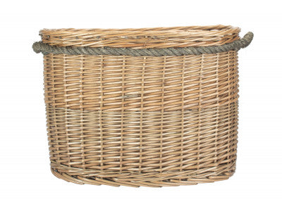 Basket, MEDIUM OVAL ROPE HANDLED LOG BASKET