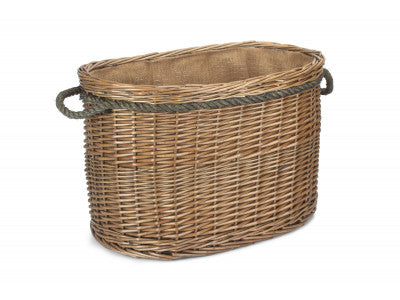 Basket, LARGE OVAL ROPE HANDLED LOG BASKET