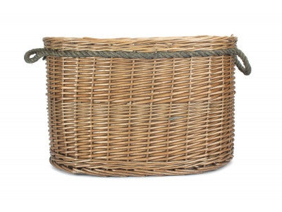 Basket, LARGE OVAL ROPE HANDLED LOG BASKET