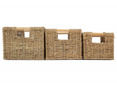 Basket, Set of 3 NORDIC SEAGRASS STORAGE BASKETS 