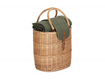 Basket, OVAL GREEN TWEED CHILLER HAMPER BASKET 