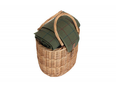 Basket, OVAL GREEN TWEED CHILLER HAMPER BASKET 
