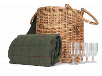 Basket, OVAL GREEN TWEED CHILLER HAMPER BASKET 