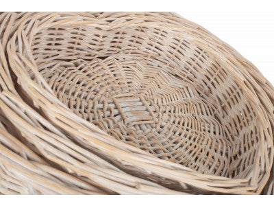 Basket, Set of 3 WHITE WASH HEART SHAPED TRAY 