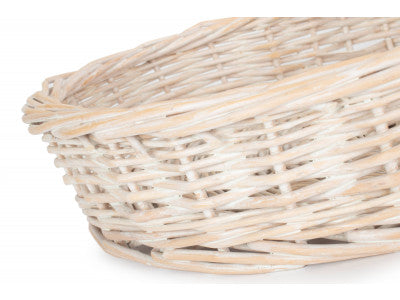 Basket, LARGE WHITE WASH HEART SHAPED TRAY