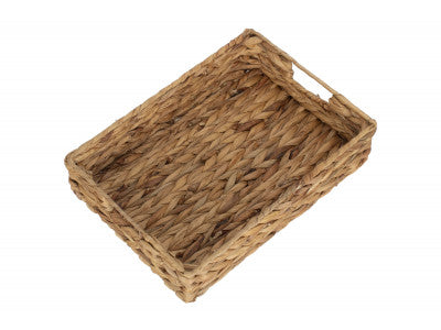Basket, SMALL SHALLOW RECTANGULAR WATER HYACINTH STORAGE BASKET