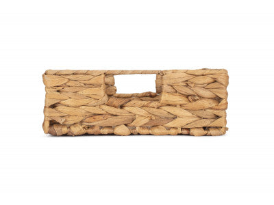 Basket, SMALL SHALLOW RECTANGULAR WATER HYACINTH STORAGE BASKET