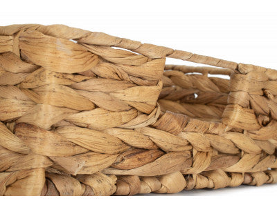 Basket, SMALL SHALLOW RECTANGULAR WATER HYACINTH STORAGE BASKET