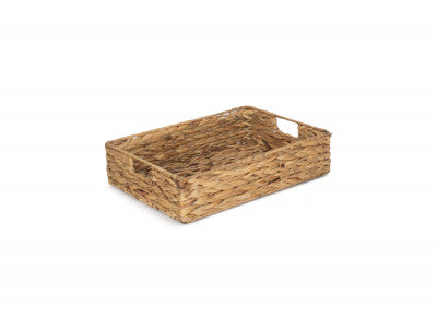 Basket, MEDIUM SHALLOW RECTANGULAR WATER HYACINTH STORAGE BASKET