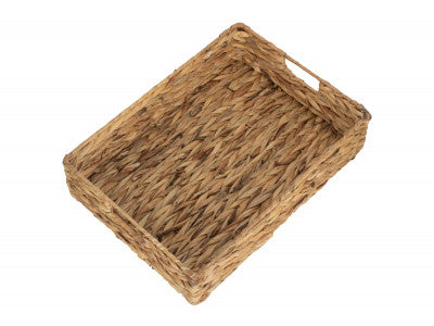 Basket, MEDIUM SHALLOW RECTANGULAR WATER HYACINTH STORAGE BASKET
