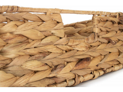 Basket, MEDIUM SHALLOW RECTANGULAR WATER HYACINTH STORAGE BASKET