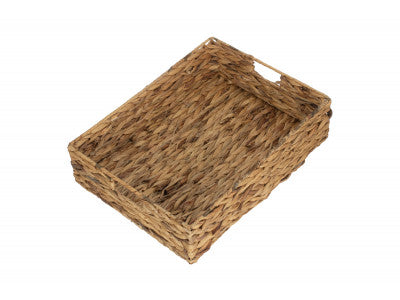 Basket, LARGE SHALLOW RECTANGULAR WATER HYACINTH STORAGE BASKET