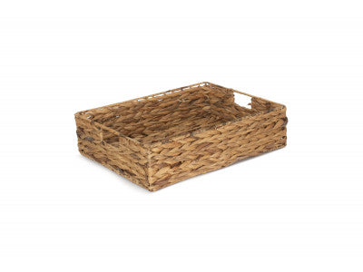 Basket, LARGE SHALLOW RECTANGULAR WATER HYACINTH STORAGE BASKET