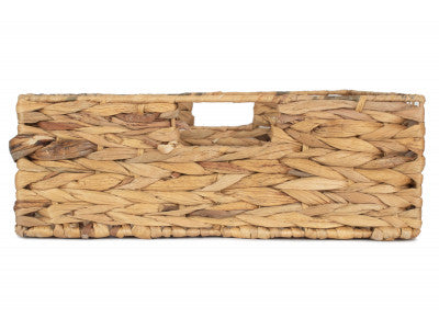 Basket, LARGE SHALLOW RECTANGULAR WATER HYACINTH STORAGE BASKET