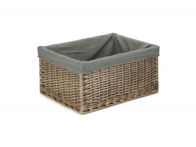 Basket, JUMBO ANTIQUE WASH STORAGE BASKET with GREY SAGE LINING 