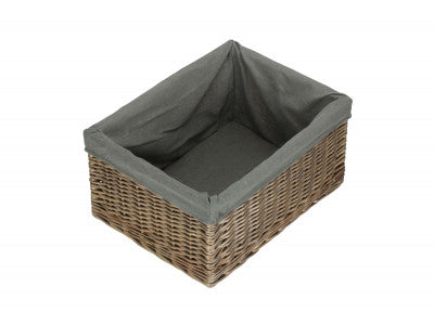 Basket, JUMBO ANTIQUE WASH STORAGE BASKET with GREY SAGE LINING 