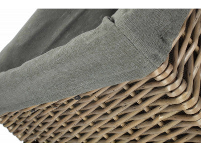 Basket, JUMBO ANTIQUE WASH STORAGE BASKET with GREY SAGE LINING 