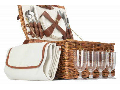 Basket, 4 PERSON CLASSIC PICNIC HAMPER